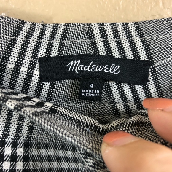 Madewell wide leg pleated high waisted plaid pants. - Picture 9 of 10